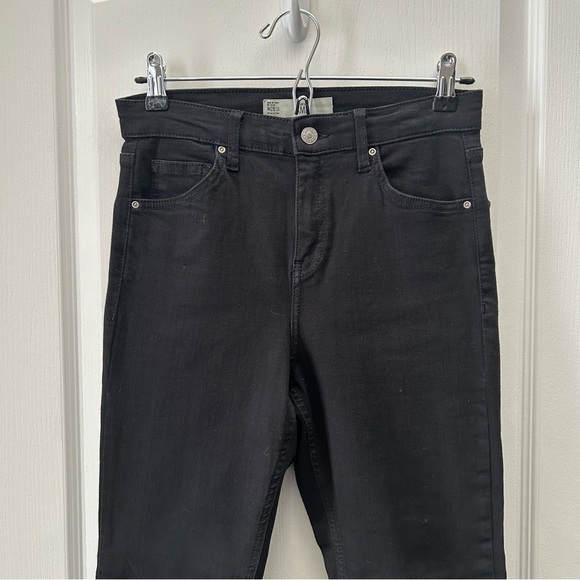 Topshop Black Jamie Stirrup Denim Leggings High Rise Stretchy Jeans Size 26 - Picture 5 of 14